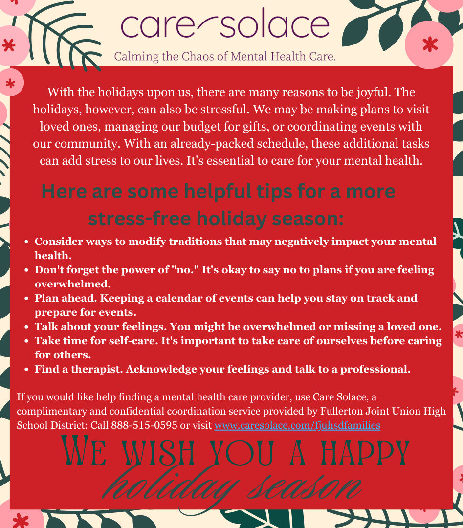 Helpful Tips for Holiday Season
